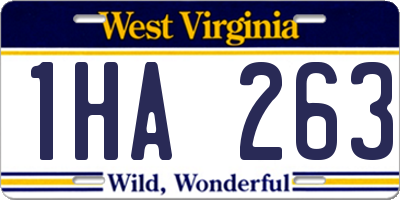 WV license plate 1HA263