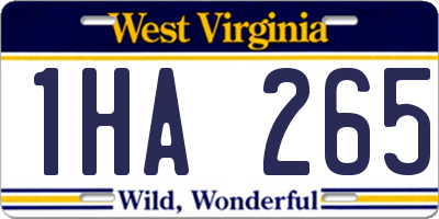 WV license plate 1HA265