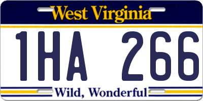 WV license plate 1HA266
