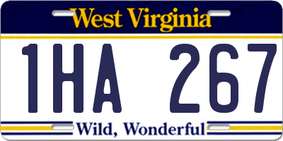 WV license plate 1HA267