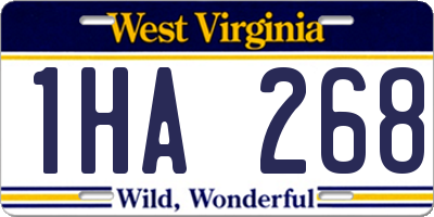 WV license plate 1HA268