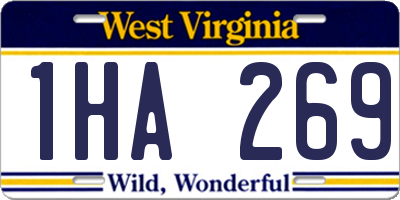 WV license plate 1HA269