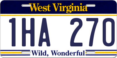 WV license plate 1HA270