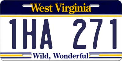 WV license plate 1HA271