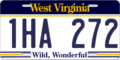 WV license plate 1HA272