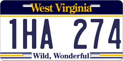 WV license plate 1HA274