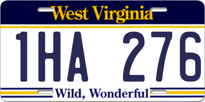 WV license plate 1HA276