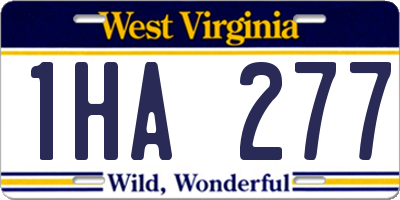 WV license plate 1HA277