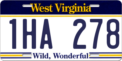 WV license plate 1HA278