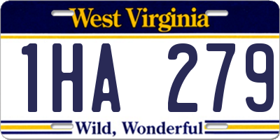 WV license plate 1HA279