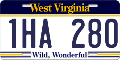 WV license plate 1HA280