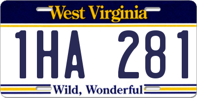WV license plate 1HA281