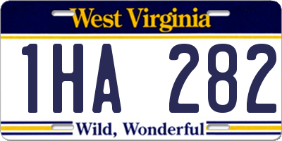 WV license plate 1HA282