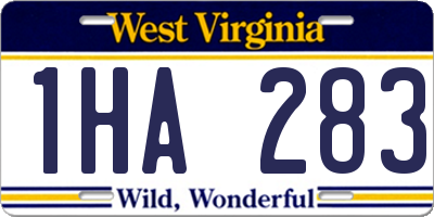 WV license plate 1HA283