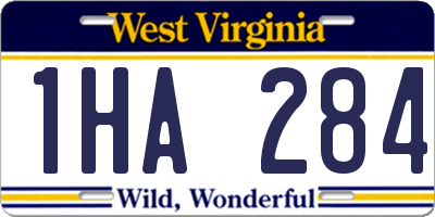 WV license plate 1HA284