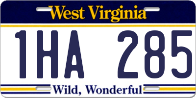 WV license plate 1HA285