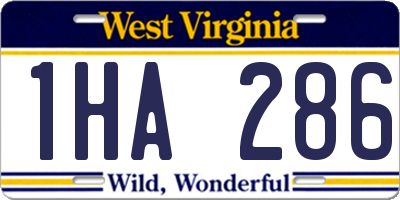 WV license plate 1HA286