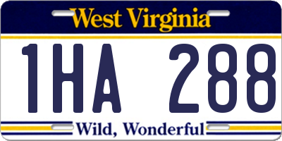 WV license plate 1HA288