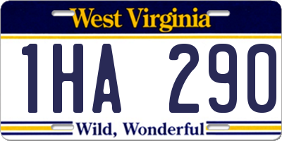 WV license plate 1HA290