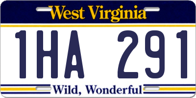 WV license plate 1HA291