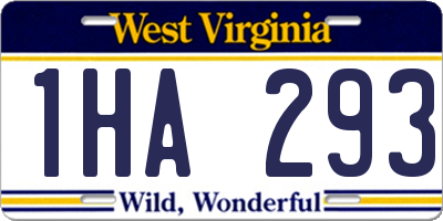 WV license plate 1HA293