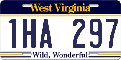 WV license plate 1HA297