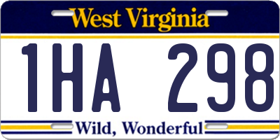WV license plate 1HA298