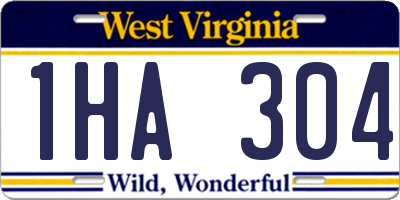WV license plate 1HA304