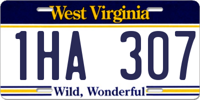 WV license plate 1HA307