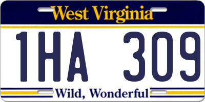 WV license plate 1HA309