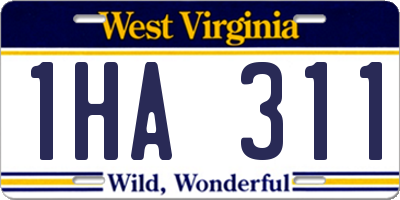 WV license plate 1HA311