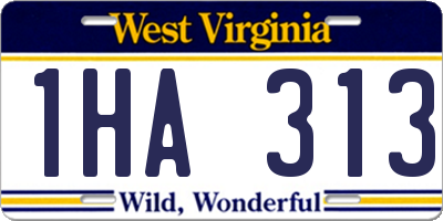 WV license plate 1HA313