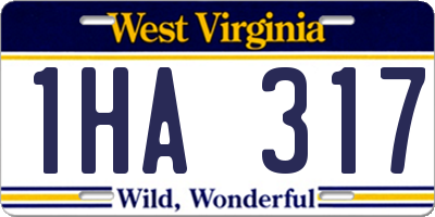 WV license plate 1HA317