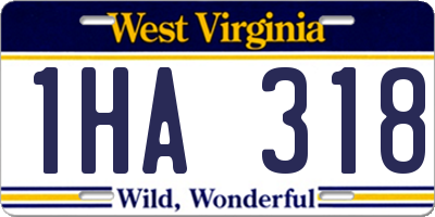 WV license plate 1HA318