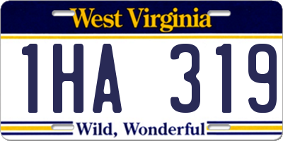 WV license plate 1HA319