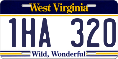 WV license plate 1HA320