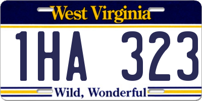 WV license plate 1HA323