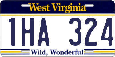WV license plate 1HA324