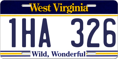 WV license plate 1HA326