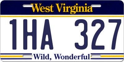 WV license plate 1HA327