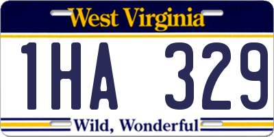 WV license plate 1HA329