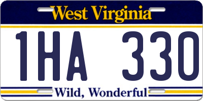 WV license plate 1HA330