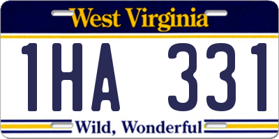 WV license plate 1HA331
