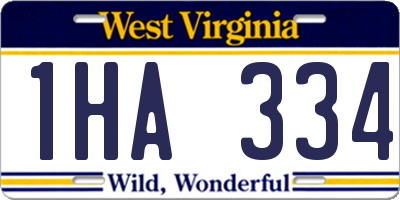 WV license plate 1HA334