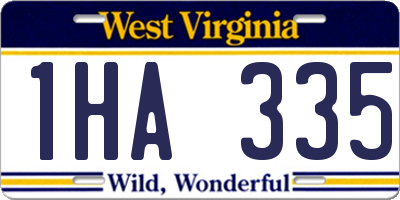 WV license plate 1HA335