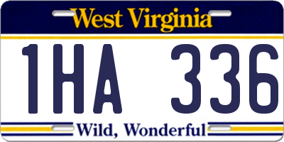 WV license plate 1HA336