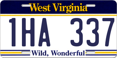 WV license plate 1HA337