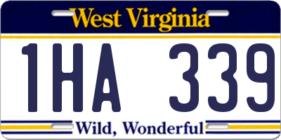 WV license plate 1HA339
