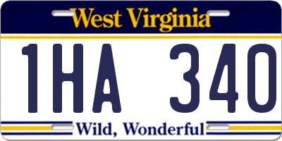 WV license plate 1HA340