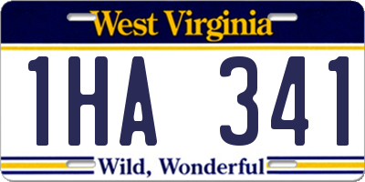 WV license plate 1HA341